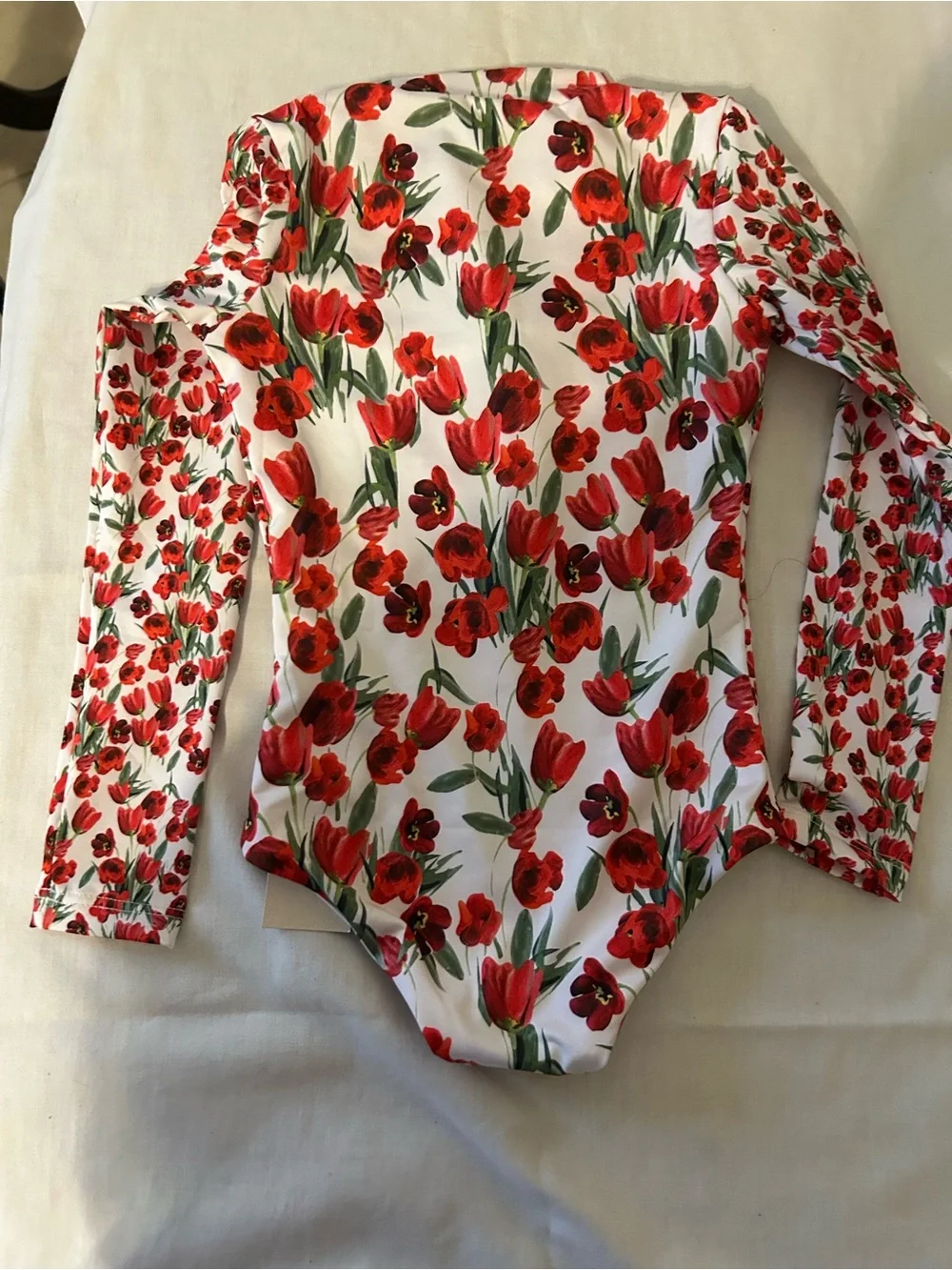 NWT Submarine Swim Girls Size 2 One Piece Rashguard Swimsuit Red Poppy